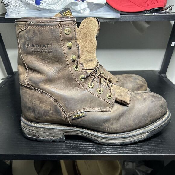 Ariat WorkHog H2O 8" Comp Toe Work Boot Brown Men's Size 12 D - Picture 1 of 13